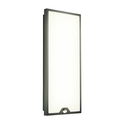 Moderni teräs liiketunnistimella varustettu ulkoseinävalaisin musta, Lydian, 18,5W, 3000K LED, IP44