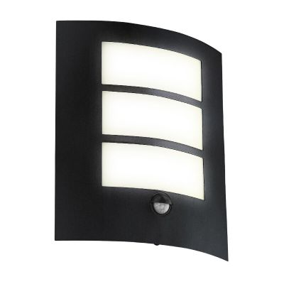 Moderni teräs liiketunnistimella varustettu ulkoseinävalaisin musta, Elyana, IP44