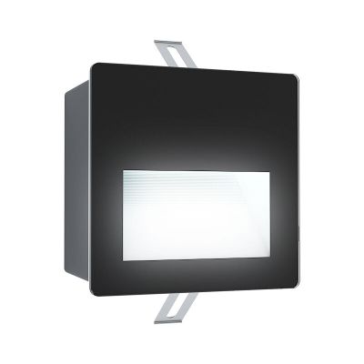 Moderni alumiini upotettava ulkoseinävalaisin musta, Luigino, 3,7W, 4000K LED, IP65