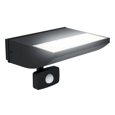 Moderni alumiini liiketunnistimella varustettu ulkoseinävalaisin musta, Samuel, 10,5W, 3000K LED, IP44