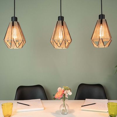 Rustiikkinen kangas riippuvalaisin ruskea, Yessica