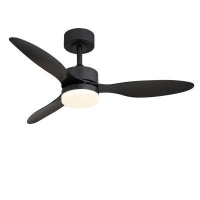 Musta moderni kattotuuletin metallinen, Herre, 20W, lämpimästä kylmään valkoiseen säädettävä LED, kaukosäätimellä