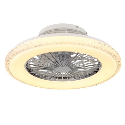 Kromattu kattotuuletin, muovia, Lammechien, 40 W, lämpimästä kylmään valkoiseen säädettävä LED-valo, kaukosäätimellä