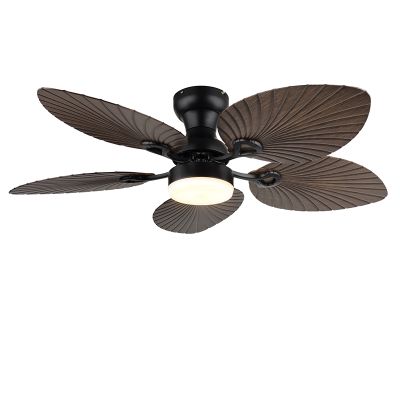 Ruskea rustiikkinen kattotuuletin metallinen, Naduah, 22W, valkoinen LED-kytkin, kaukosäätimellä