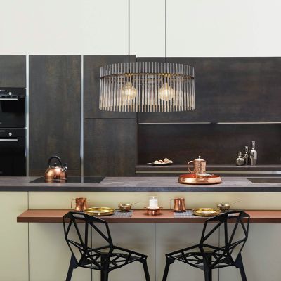 Design lasi riippuvalaisin musta, Genelva