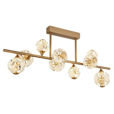 Design kristalli kattovalaisin kulta, Viresh, 73,8W, 3000K LED