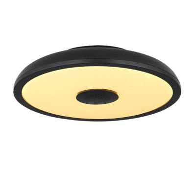 Moderni muovi kattolamppu musta, Musica, 18W, RGBW LED, IP44, kaukosäätimellä