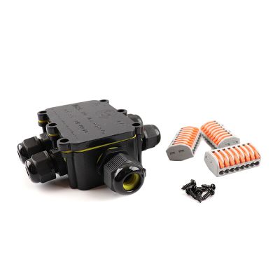 Vedenpitävä 6-napainen kaapelikytkentä, jossa Wago-pistoke, IP68