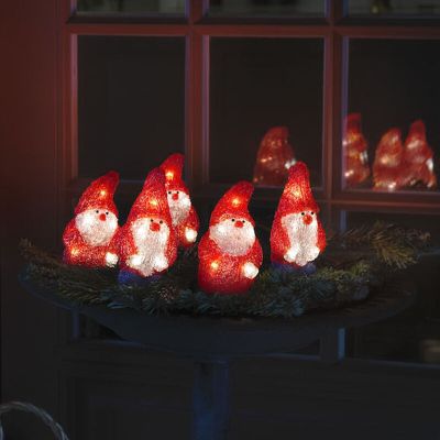 Punainen joulu 3d-jouluhahmo akryyli, Kerstmannen, 2W, 4000K LED, IP44