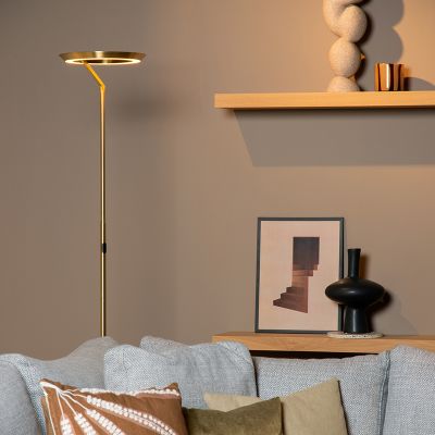 Messinki metalli lattiavalaisin, Celeste, 21W, 2700K LED, kosketushimmentimellä