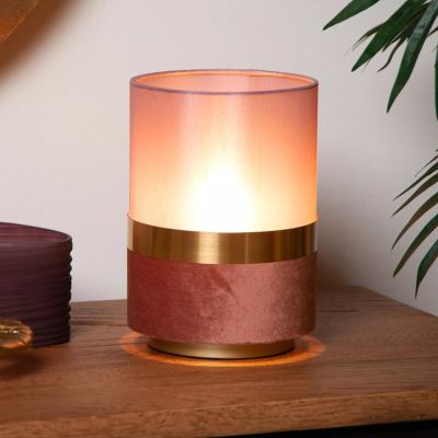 Vaaleanpunainen kangas pöytävalaisin, Tusse, katkaisimella