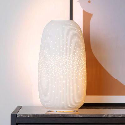 Keramiikka pöytävalaisin valkoinen, Flores, katkaisimella