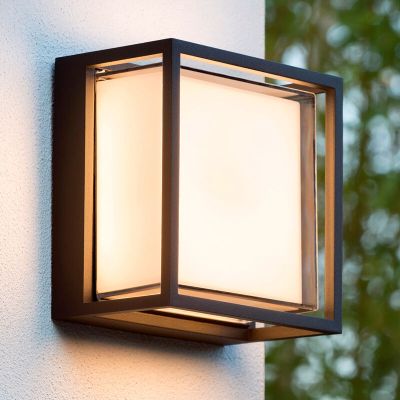 Musta alumiini ulkovalaisin, Singa, 9,6W, 2700K LED, IP54