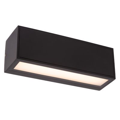 Musta alumiini ulkoseinävalaisin hämäräkytkimellä, Sutton, 1,5W, 3000K LED, IP54