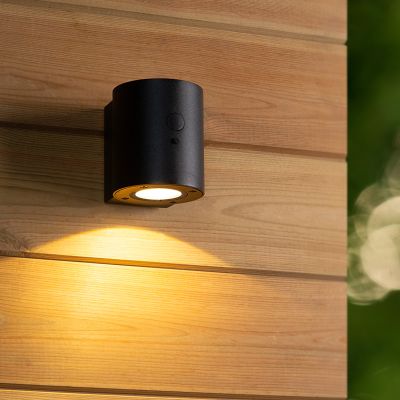 Musta alumiini aurinkovoimainen ulkovalaisin, Perth, 1W, 3000K LED, IP65