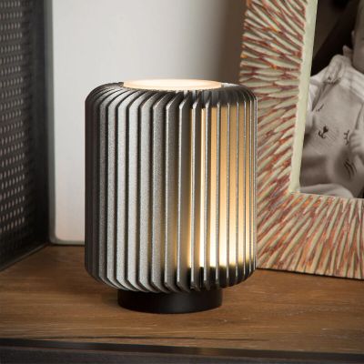 Harmaa alumiini pöytävalaisin, Turbin, 5W, 3000K LED, katkaisimella