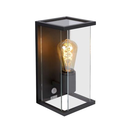 Antrasiitti lasi liiketunnistimella varustettu ulkoseinävalaisin, Claire, IP54