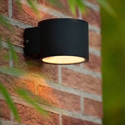 Musta alumiini ylös alas seinävalaisin, Oxford, IP54