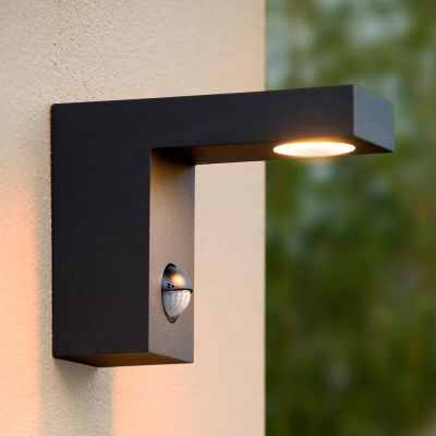 Antrasiitti alumiini liiketunnistimella varustettu ulkoseinävalaisin, Texas, 6W, 3000K LED, IP54