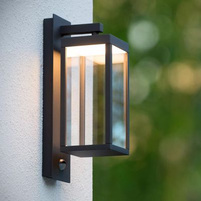 Antrasiitti alumiini liiketunnistimella varustettu ulkoseinävalaisin, Clairette, 15W, 3000K LED, IP54