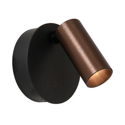 Ruskea alumiini ladattava seinävalaisin, Toni, 2W, white switch LED, kosketushimmentimellä