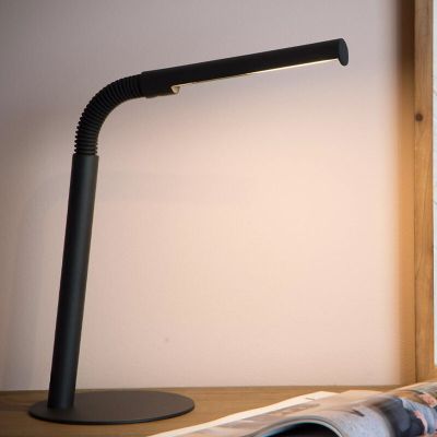 Musta metalli työpöytävalaisin, Gilly, 3W, 2700K LED, katkaisimella