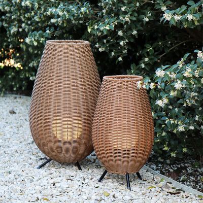 Ruskea metalli ulkopöytävalaisin, Colin, 3W, 3000K LED, IP44, 3-portaisesti himmennettävä