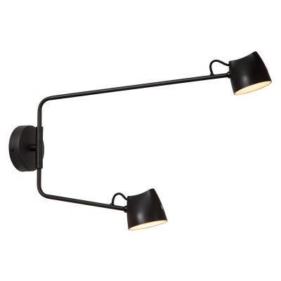 Musta metalli ladattava seinävalaisin, Milne, 6W, 2700K LED, kosketushimmentimellä