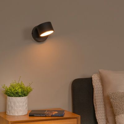 Musta metalli seinävalaisin , Gian, 9W, 2700K LED