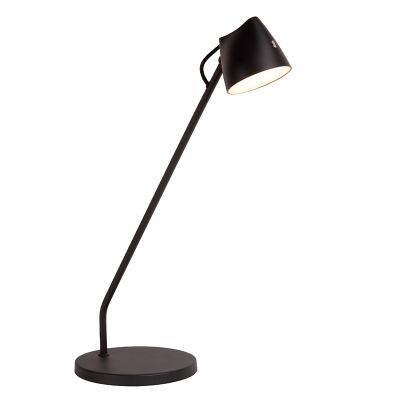 Musta metalli pöytävalaisin, Milne, 6W, 2700K LED, kosketushimmentimellä