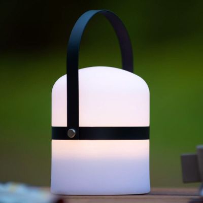 Valkoinen muovi ulkopöytävalaisin, Little Joe, 3W, 2700K LED, IP44, katkaisimella