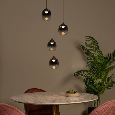Harmaa lasi riippuvalaisin, Tamino, 5,2W, 3000K LED