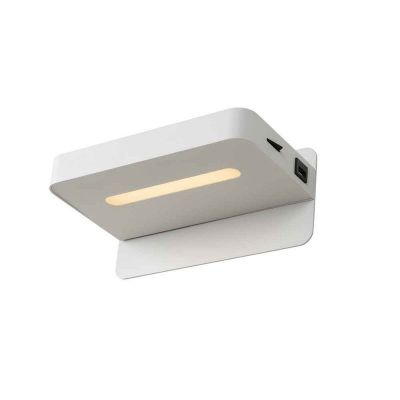 Valkoinen metalli seinävalaisin , Atkin, 5W, 2700K LED, katkaisimella