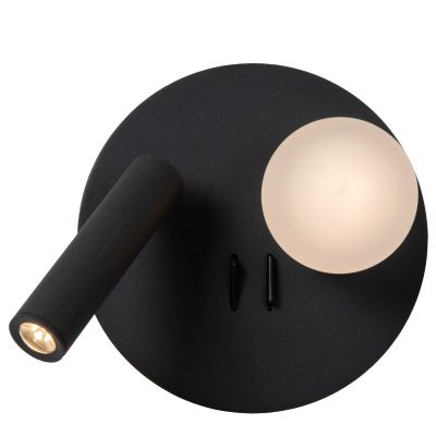 Musta metalli sängynvalaisin, Matiz, 3,5W, 3000K LED, katkaisimella