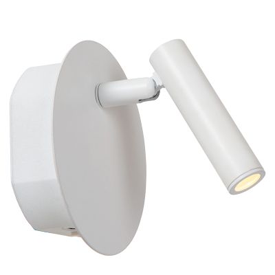 Valkoinen metalli sängynvalaisin, Jolijn, 2W, 3000K LED, katkaisimella