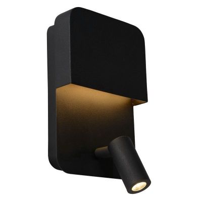 Musta metalli seinävalaisin , Boxer, 5W, 3000K LED, katkaisimella