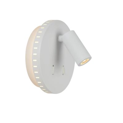 Valkoinen metalli seinävalaisin , Bentjer, 6W, 3000K LED, katkaisimella