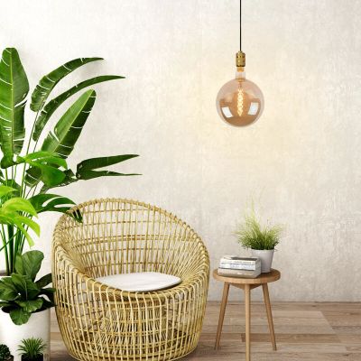 Kulta metalli riippuvalaisin ilman varjostinta, Jova