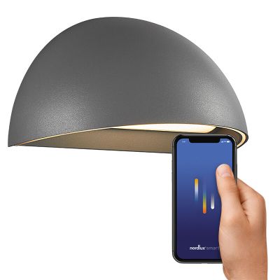 Harmaa alumiini äly ulkovalaisin, Arcus Smart, 9,5W, 2700K LED, IP54