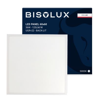 60x60 cm LED-paneeli - 125 lm/W - UGR<22 - 5000K - Taustavalaistu