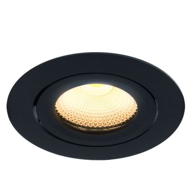 Musta alumiini upotettava spottivalaisin, Wimke, 5W, 3000K LED, IP44