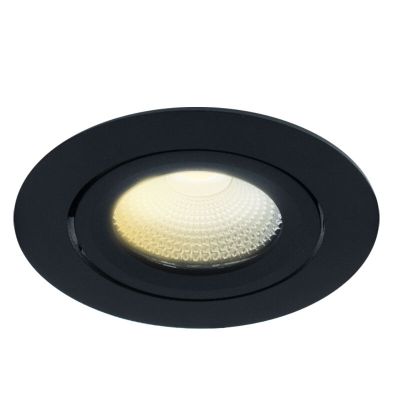 Musta alumiini upotettava spottivalaisin, Wimke, 5W, dim to warm LED, IP44