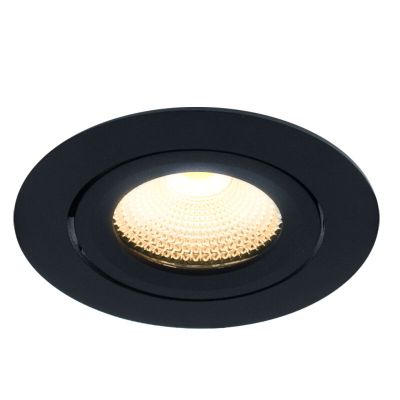 Musta alumiini upotettava spottivalaisin, Wimke, 5W, 2700K LED, IP44