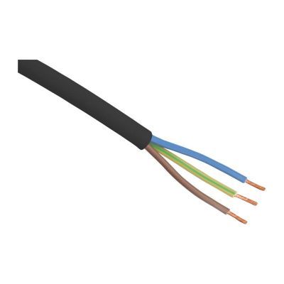 5 metriä kotitalousjohtoa VMVL 3 x 1,0 mm, musta
