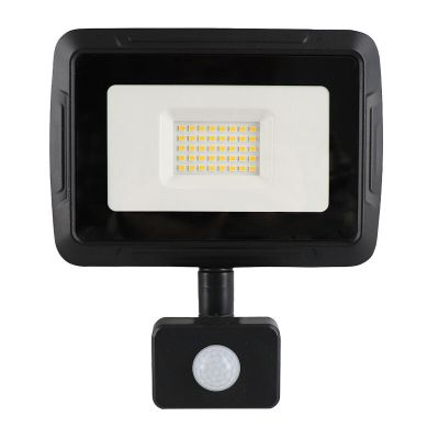 Alumiini sensorilla varustettu heitin musta, Miro, 30W, 3000K LED, IP65