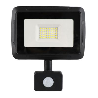 Alumiini sensorilla varustettu heitin musta, Miro, 30W, 6000K LED, IP65