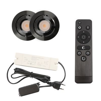 Alumiini veranda pintavalaisin musta, Rona, 3W, 2700K LED, IP44, kaukosäätimellä