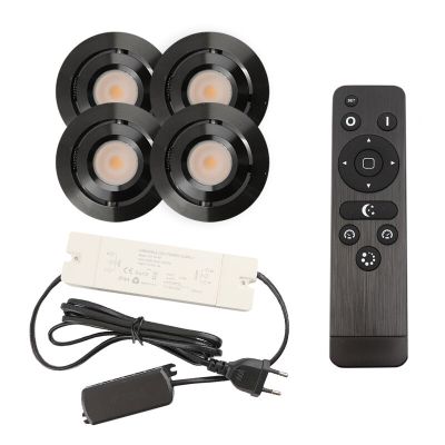 Alumiini veranda pintavalaisin musta, Rona, 3W, 2700K LED, IP44, kaukosäätimellä