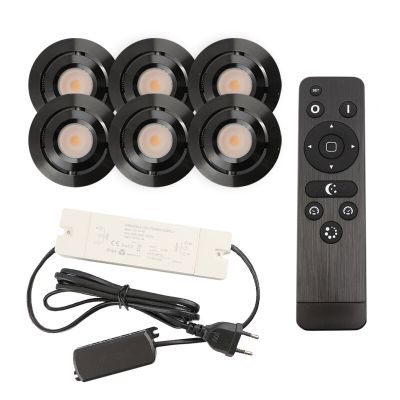 Alumiini veranda pintavalaisin musta, Rona, 3W, 2700K LED, IP44, kaukosäätimellä