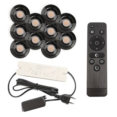 Alumiini veranda pintavalaisin musta, Rona, 3W, 2700K LED, IP44, kaukosäätimellä